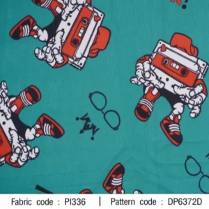 ผ้าพิมพ์เทป Robot(เขียว) - primary