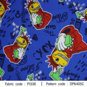 ผ้าพิมพ์เทพีไดโน(น้ำเงิน) - primary