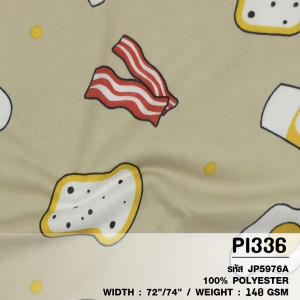 ผ้าพิมพ์เบค่อนไข่ดาว(ครีม) - primary