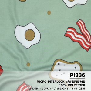 ผ้าพิมพ์เบค่อนไข่ดาว(เขียว) - primary