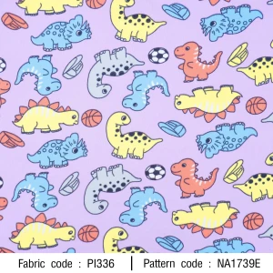 ผ้าพิมพ์เบบี้ไดโน(ม่วง) - primary