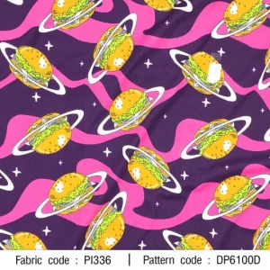 ผ้าพิมพ์เบอร์เกอร์(ม่วง) - primary