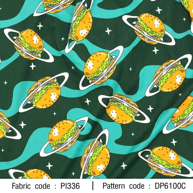 ผ้าพิมพ์เบอร์เกอร์(เขียว)