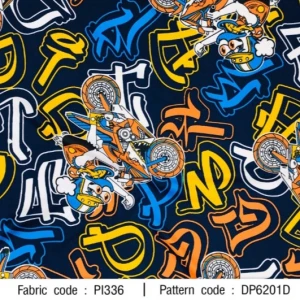 ผ้าพิมพ์เป็ดซิ่ง(น้ำเงิน) - primary