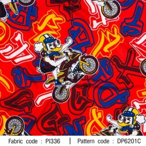 ผ้าพิมพ์เป็ดซิ่ง(แดง) - primary