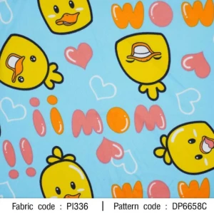 ผ้าพิมพ์เป็ดน้อย(ฟ้า) - primary