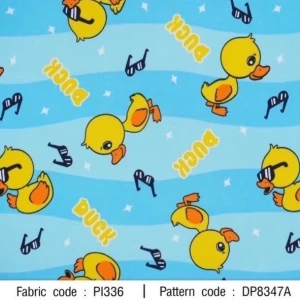 ผ้าพิมพ์เป็ดริ้ว(ฟ้า) - primary