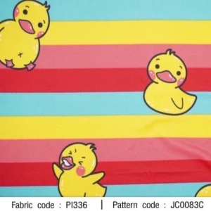 ผ้าพิมพ์เป็ดริ้วๆ(แดงเหลือง) - primary