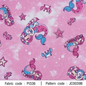 ผ้าพิมพ์เมอร์เมดพาสเทล(ชมพู) - primary