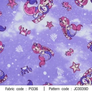 ผ้าพิมพ์เมอร์เมดพาสเทล(ม่วง) - primary