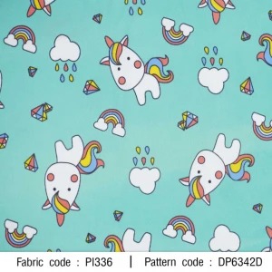 ผ้าพิมพ์เรนนี่ยูนิคอน(เขียว) - primary