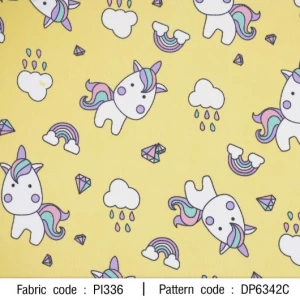 ผ้าพิมพ์เรนนี่ยูนิคอน(เหลือง) - primary