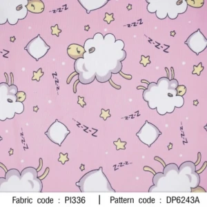 ผ้าพิมพ์แกะนอน(ชมพู) - primary