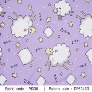 ผ้าพิมพ์แกะนอน(ม่วง) - primary