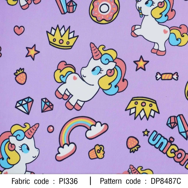 ผ้าพิมพ์แคนดี้สายรุ้ง(ม่วง)