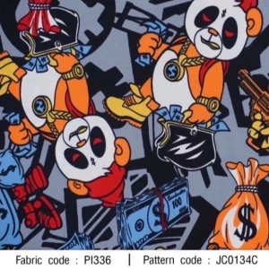 ผ้าพิมพ์แพนด้ามาเฟีย(เทา) - primary