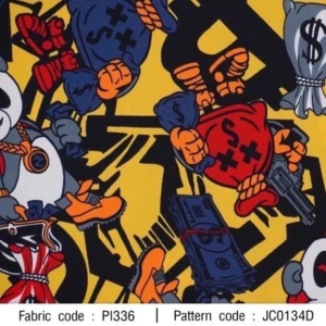 ผ้าพิมพ์แพนด้ามาเฟีย(เหลือง) - primary