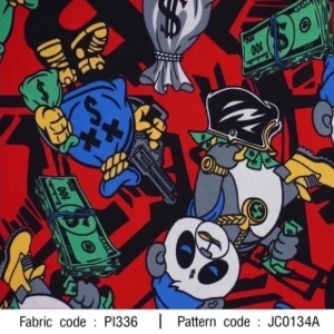 ผ้าพิมพ์แพนด้ามาเฟีย(แดง) - primary