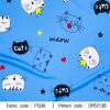 ผ้าพิมพ์แมวCute(ฟ้า) 