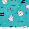 ผ้าพิมพ์แมวCute(เขียว) 