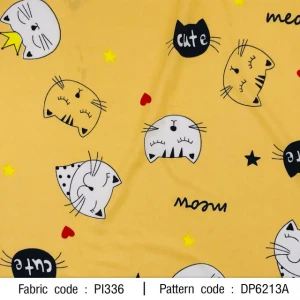 ผ้าพิมพ์แมวCute(เหลือง) - primary