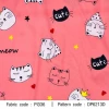 ผ้าพิมพ์แมวCute(ชมพู) 