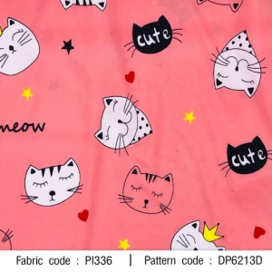 ผ้าพิมพ์แมวCute(ชมพู)