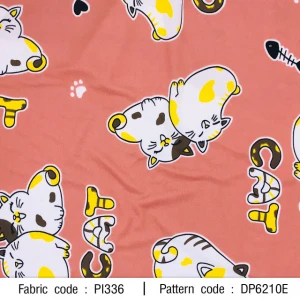 ผ้าพิมพ์แมวก้างปลา(ชมพู) - primary