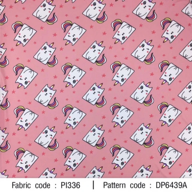 ผ้าพิมพ์แมวยูนิคอร์น(ชมพู)