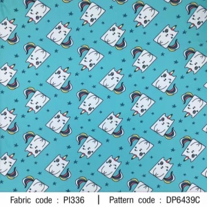 ผ้าพิมพ์แมวยูนิคอร์น(เขียว) - primary