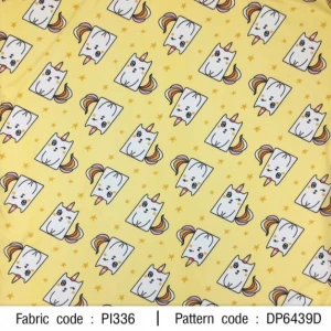 ผ้าพิมพ์แมวยูนิคอร์น(เหลือง) - primary