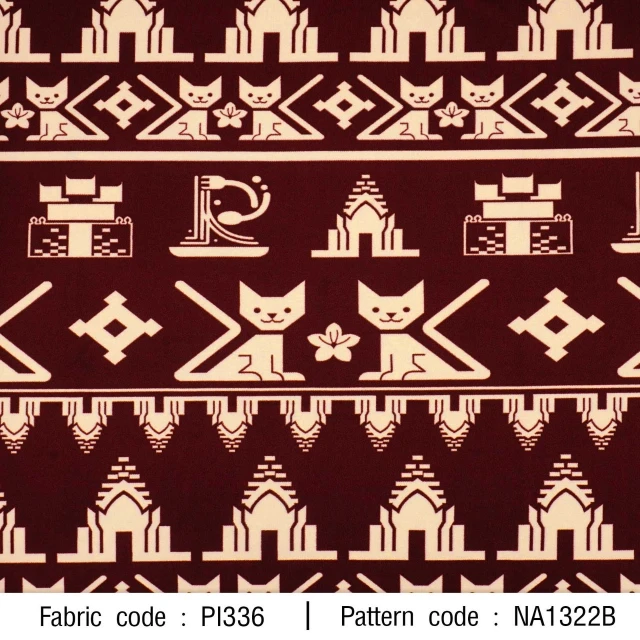 ผ้าพิมพ์แมววิจิตร(นต.ครีม)
