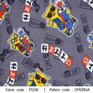 ผ้าพิมพ์แมวสเก็ต(ดำ) - primary