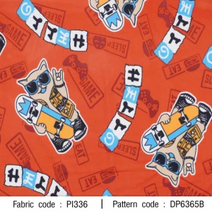 ผ้าพิมพ์แมวสเก็ต(แดง) - primary