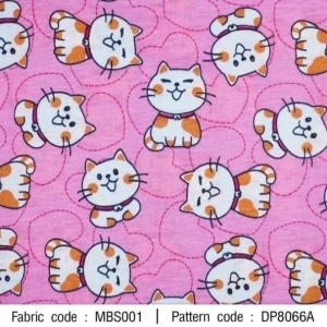 ผ้าพิมพ์แมวหัวใจ(ชมพู) - primary