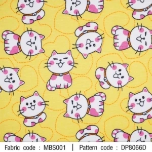 ผ้าพิมพ์แมวหัวใจ(เหลือง) - primary