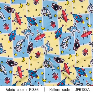 ผ้าพิมพ์แมวอวกาศ(ฟ้า) - primary