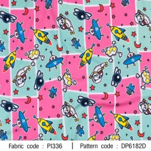 ผ้าพิมพ์แมวอวกาศ(เขียว) - primary