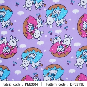 ผ้าพิมพ์โดนัท(ม่วง) - primary