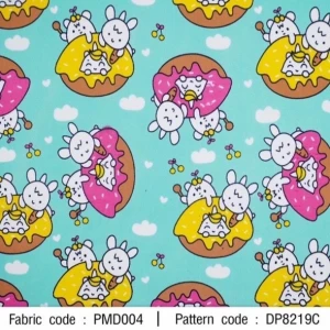 ผ้าพิมพ์โดนัท(เขียว) - primary