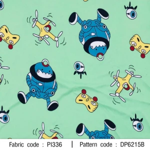 ผ้าพิมพ์โรบอทเกมส์(เขียว) - primary