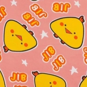 ผ้าพิมพ์ไก่สามเหลี่ยม(พีช) - primary