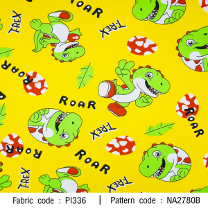 ผ้าพิมพ์ไดโนตัวเขียว(เหลือง) - primary