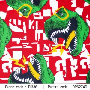 ผ้าพิมพ์ไดโนว้าก(แดง) - primary