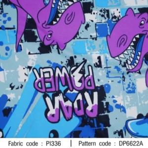 ผ้าพิมพ์ไดโนสตรีท(ฟ้าม่วง) - primary