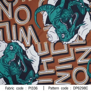 ผ้าพิมพ์ไดโนสเก็ต(น้ำตาล) - primary