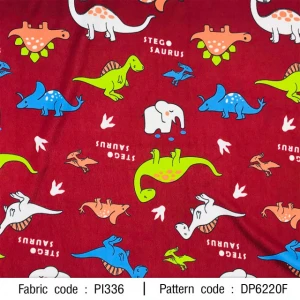 ผ้าพิมพ์ไดโนเสาร์(แดง) - primary