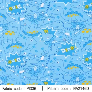 ผ้าพิมพ์ไดโนและพ้องเพื่อน(ฟ้า) - primary