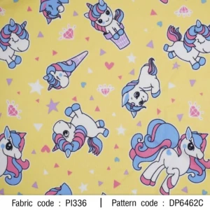 ผ้าพิมพ์ไอศกรีม ยูนิคอร์น(เหลือง) - primary