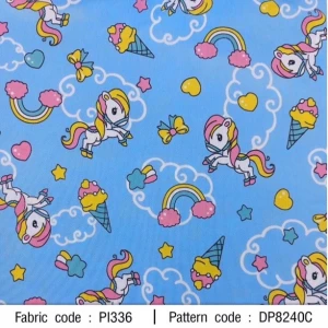 ผ้าพิมพ์ไอศกรีมยูนิคอร์น(ฟ้า) - primary